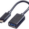 Value Kabel USB USB 3.2 Gen1 Złącze męskie USB-C®, Złącze żeńskie USB-A 0.15 m czarny 11.99.9030