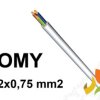 Przewód OMY 2x0,75 mm2 (300/300V) oponowy mieszkaniowy biały H03VV-F (krążki 100m) 5907702810775 ELEKTROKABEL