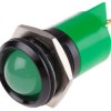 Lampka kontrolna do montażu panelowego 12V ac/dc, zielona 22mm LED Końcówka lutownicza RS PRO