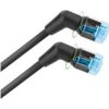 Patchcord Cat6a U/Ftp 100 Miedź Obrotowy Kątowy Slim /3 M/