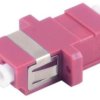 Fiber optic connector, LC socket to LC socket, OM4, multimode, ceramic, purple, BS07-60013