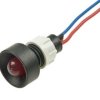 Kontrolka LED 12...24V 22mm czerwona , wklęsła, z przewodem; KLP-10