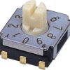 Encoding rotary switch, 10 pole, BCD, straight, 100 mA/5 VDC, SA-7110A