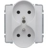 KOS 66 INWEST Gniazdo podwójne z uziemieniem bez ramki 2x2P+Z 16A 250V 600449 /100szt./