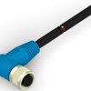 Sensor actuator cable, M12-cable socket, angled to open end, 8 pole, 1 m, PVC, black, 2 A, T4161410008-002