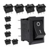 Przełącznik kołyskowy 15x10mm czarny x10 szt 2PIN 250VAC/3A ON-OFF