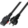 Power cord, plug type E + F, straight on C13 socket, straight, H05VV-F3G0.75 mm², black, 2 m, 7102-L-2,0M-GERADE