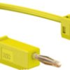 Measuring lead with (2 mm plug, spring-loaded, straight) to (2 mm plug, spring-loaded, straight), 450 mm, yellow, PVC, 0.5 mm²,