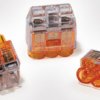 Cable connector, 3 pole, 0.5-2.5 mm², orange/transparent, cable connection, 24 A, 148-90037