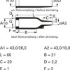 Heat shrinkable molded part, straight, S1 (43/43 mm), S2 (28/10 mm), 401-57780
