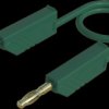 Measuring lead with (4 mm plug, spring-loaded, straight) to (4 mm plug, spring-loaded, straight), 0.5 m, green, PVC, 2.5 mm², CA