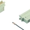 Male connector, type F, 48 pole, z-b-d, pitch 5.08 mm, crimp connection, straight, gold-plated, 09060482906