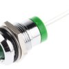 Lampka kontrolna do montażu panelowego 2V dc, zielona 12mm LED Chrom RS PRO