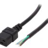 Kabel: 3X1,5Mm2, Iec C19 Żeński, Dł: 5M, 16A Lt-549 H05vv-F 3X1.5 Blk 5M End Roj