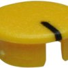 Front cap, with line, yellow, KKS, for rotary knobs size 10, A4110104