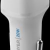 219946 USB charger, USB-C (PD), 20 W, for use in car, white
