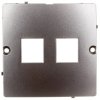 Simon Basic Pokrywa gniazda teleinformatycznego 2xRJ Keystone płaska stal inox BMGK1P/21
