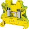 Ground terminal, 2 pole, 0.14-4.0 mm², clamping points: 2, green/yellow, screw connection, NSYTRV22PE
