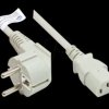 P0130-GR010 power cord type E+F CEE 7/7 to C13 , grey, 0,75 mm², 1 m