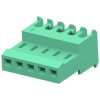 Socket header, 5 pole, pitch 2.54 mm, straight, green, 3-641201-5