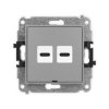 ICON Gniazdo podwójne 2xUSB C-C bez pola opisowego szary mat 27IGUSBBO-8 KARLIK