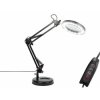Lampa biurkowa LED LB-23 z lupą, czarna, 230V, WW/NW/CW