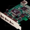 PEXUSB4DP PCIe card, 4-port USB 2.0, low profile