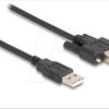 87198 USB 2.0 cable, A male to B male, screwable, 1 m