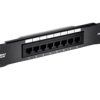 Panel krosowniczy, TC, Cat5e, 8 portów, RJ45, Bez ekranowania, 44mm, Czarny