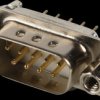 106-09-1-3-CL D-SUB plug, 9-pin, stamped contacts, gold plated
