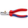 Stripping pliers for plastic-coated cables, rubber-coated cables, with an opening spring, 10 mm², AWG 8, cable Ø 5 mm, L 160 mm,