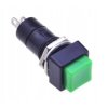 12mm 2-pin 3A ON-OFF Button Switch, Square, Green