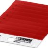 PVC device marker, (L x W) 14.9 x 70 mm, red, carrier card with 9 pcs, 0830327