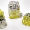 Cable connector, 2 pole, 0.5-2.5 mm², yellow/transparent, cable connection, 24 A, 148-90036