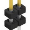 Pin header, 2 pole, pitch 2 mm, straight, black, 10062837