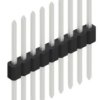Pin header, 9 pole, pitch 1.27 mm, straight, black, 10060260