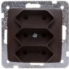 Karo Gniazdo Potrójne B/U 2.5A Euro Czekoladowy Metalik Gp-3S/M/40