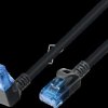 1810HF-D-7,5M Patch cable Cat.6a, U/UTP, 1x90° bottom, slim, black, 7.5 m