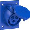 CEE surface-mounted socket, 3 pole, 16 A/230 V, blue, 6 h, IP44/IP54, 413-6TT
