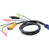Kabel KVM, Gniazdo stereo 3.5 mm, USB A, VGA - Gniazdo stereo 3.5 mm, SPHD-15, kolor: Czarny, Aten