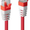 kabel LAN LINDY 45392, 1 szt., RJ45, CAT 6a, S/STP, 20.00 m, czerwony