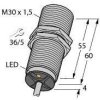 Turck Czujnik indukcyjny podtynkowy NPN, zestyk przełączny BI15-M30-VN6X 7M