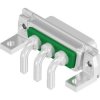 D-Sub socket, 3 pole, 3W3, equipped, angled, solder pin, 3003W3SXX73N20X