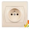 LOGO Gniazdo pojedyncze z uziemieniem (przesłony torów prądowych) beżowy 1LGP-1zp KARLIK