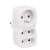 Rozgałęźnik 3-gniazdowy - 2x2P-euro, 1x2P+Z, uziemienie, biały / 24005