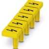 Plug-in warning sign, symbol: lightning, (W) 5.6 mm, PA, 1029563