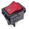 RS201L230R-R210; przełącznik klawiszowy OFF-ON bistabilny, podświetlenie czerwone 230V; Canal R210-1C5G-BR9-NWC