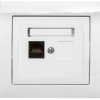 KIER Gniazdo komputerowe pojedyncze RJ45 kat.6 białe GPK-1W/K6/00