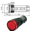 Kontrolka AD16-16E, 24V AC/DC czerwona 16mm/39