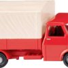 Wiking 035204 H0 Model ciężarówki Opel samochód ciężarowy z platformą (Bedford), krwisto pomarańczowy
